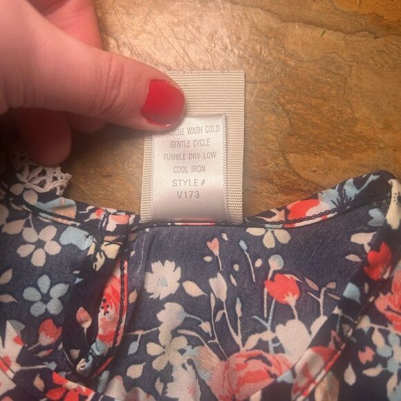 Lily Bleu Toddler Floral Dress 2T Navy Pink Ruffle Sleeve Summer Outfit - Picture 4 of 6